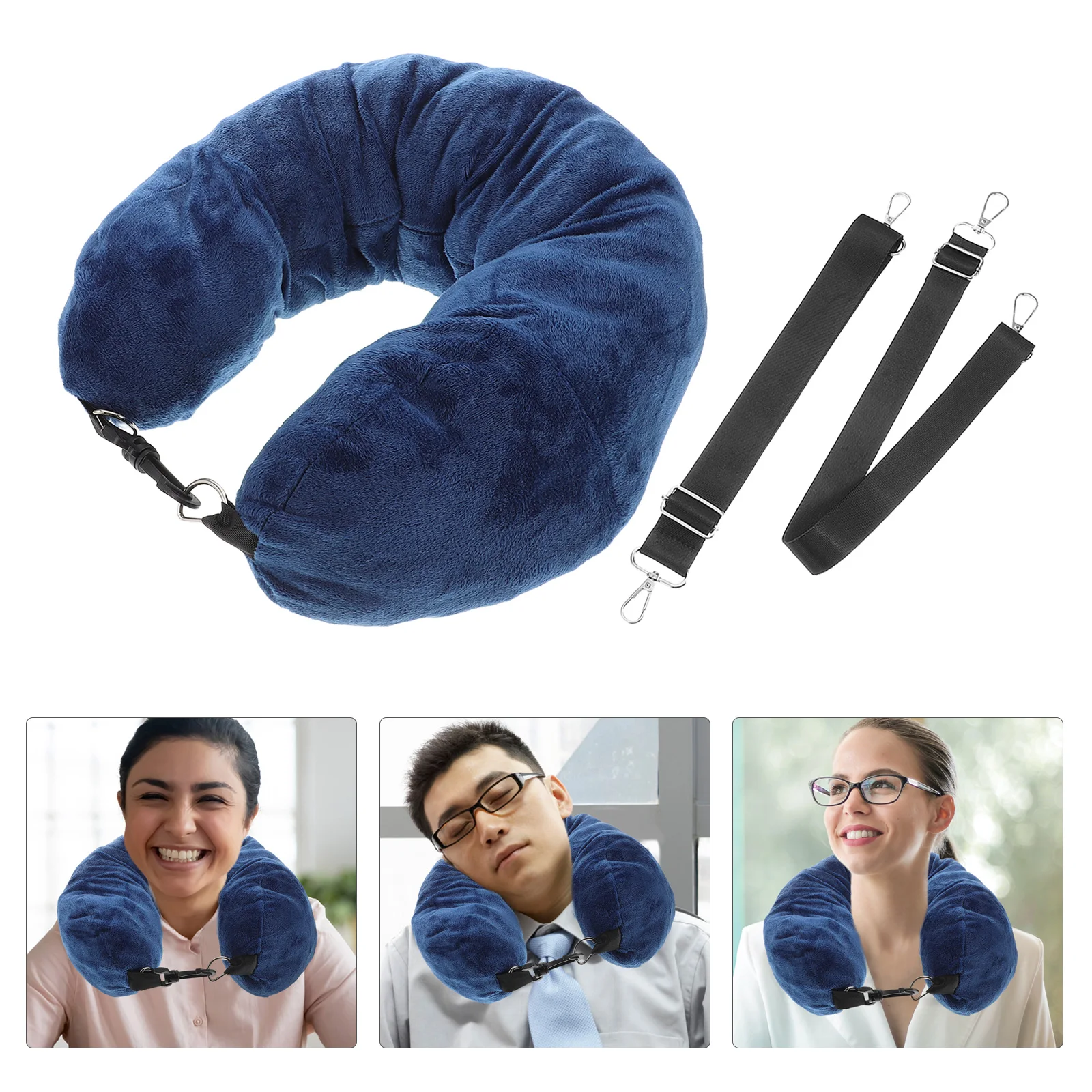 Reise-Nackenkissen-Aufbewahrungstasche, verstellbar, zusätzliches Gepäck, kompakt, leicht, Polyester, geeignet für Flugzeug, Zug, Auto, Reisen