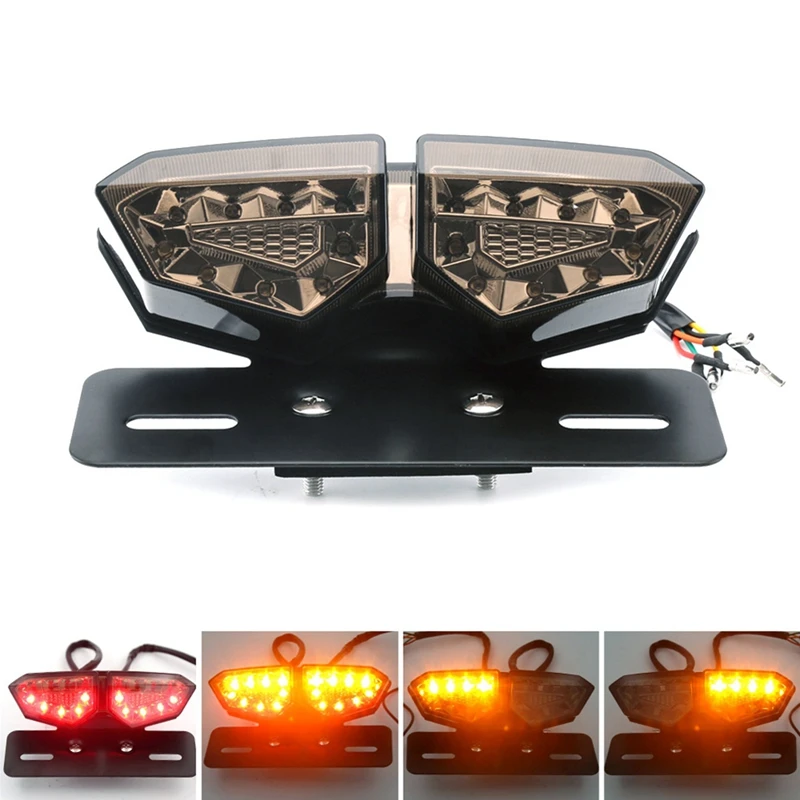 New Tail Light For Motorcycle All Terrain Beach Bike 12V LED Big Butterfly Licence Brake Light Lenses