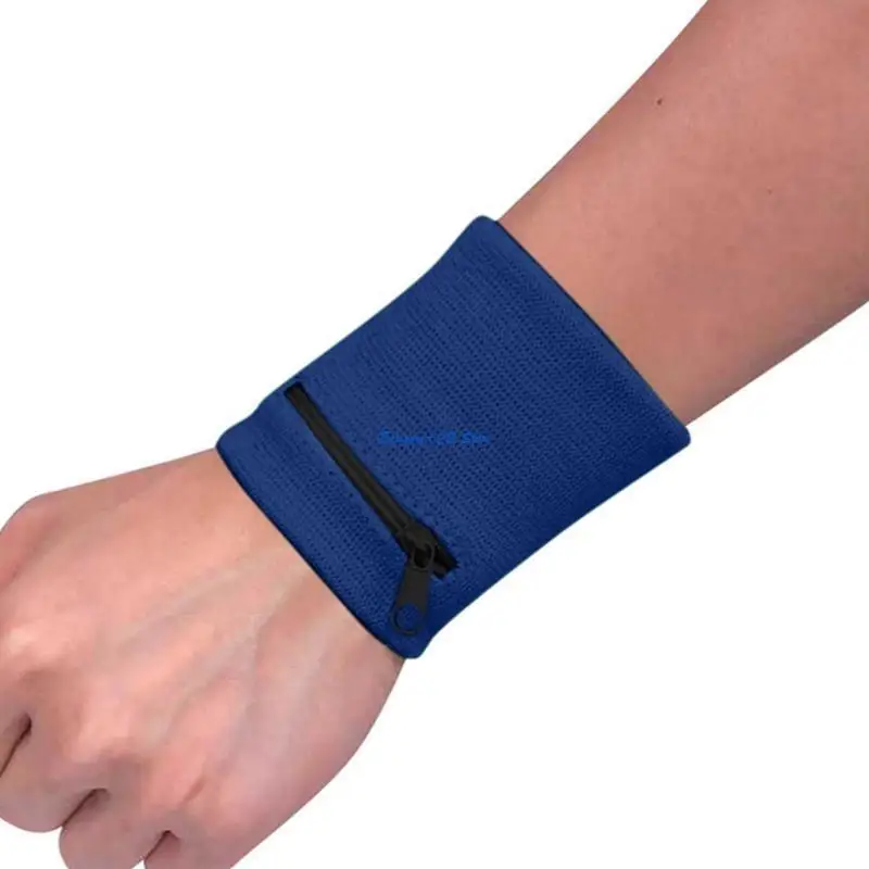 

Y51D Multi-colors Wrist Support Coin Keys Storage Sweatband for Men Running Walking