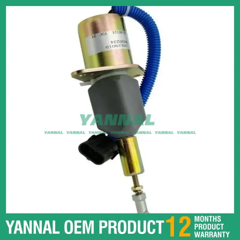 Fuel stop solenoid For Komatsu WA380-DZ-3 WA420-DZ-3 Wheel Loader with S6D114