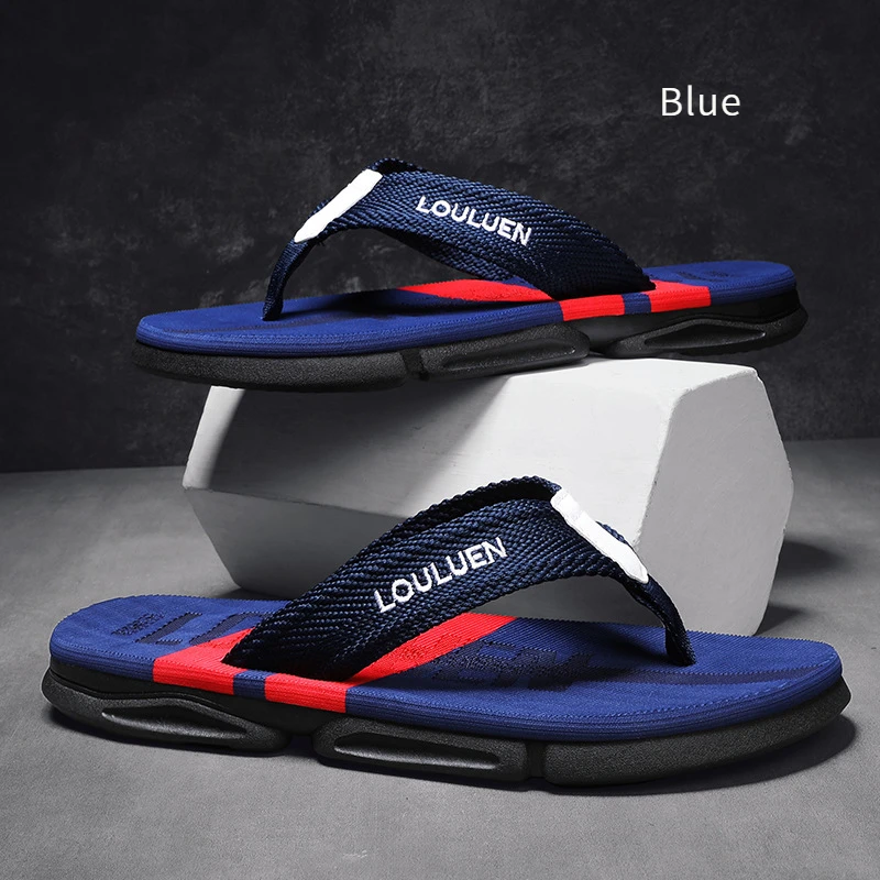 New Men's Flip-flops Summer Outdoor Casual Beach Shoes Men's Flat Slippers Fashionable Non-slip Wear-resistant Men's Sandals