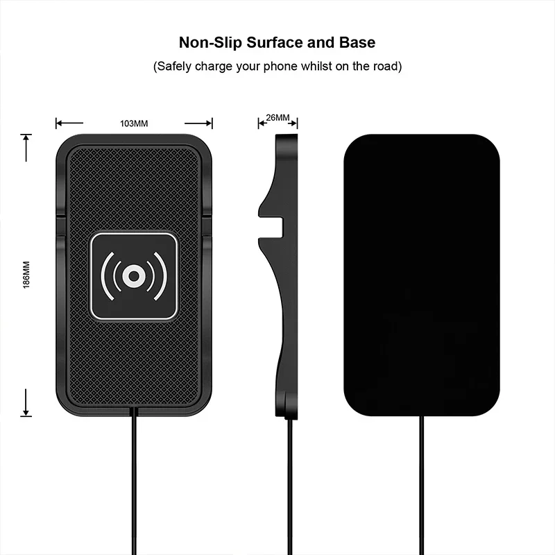 15W Wireless Charger Car Non Slip Silicone Pad For Samsung S10 S20 iPhone 12 USB Type C Fast Charging Mat Stand car accessories