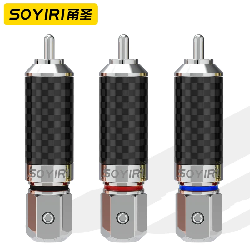 SOYIRI solderless lotus jack rca plug blossom self-locking audio plug mixer amplifier audio connection plug