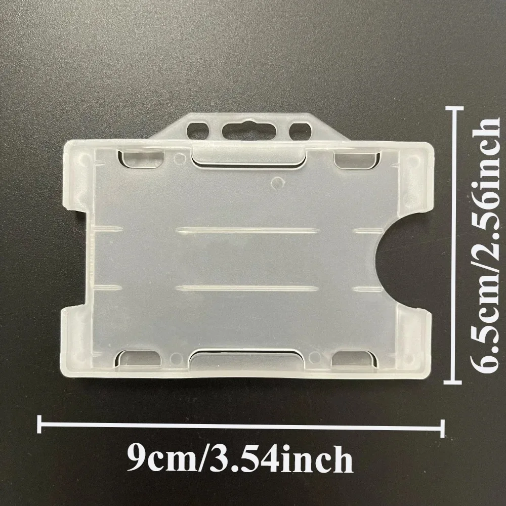 4pcs Hard Plastic Double-sided Card Holder, Unisex Multi-function, ID/Work Badge Protector, Office Supply