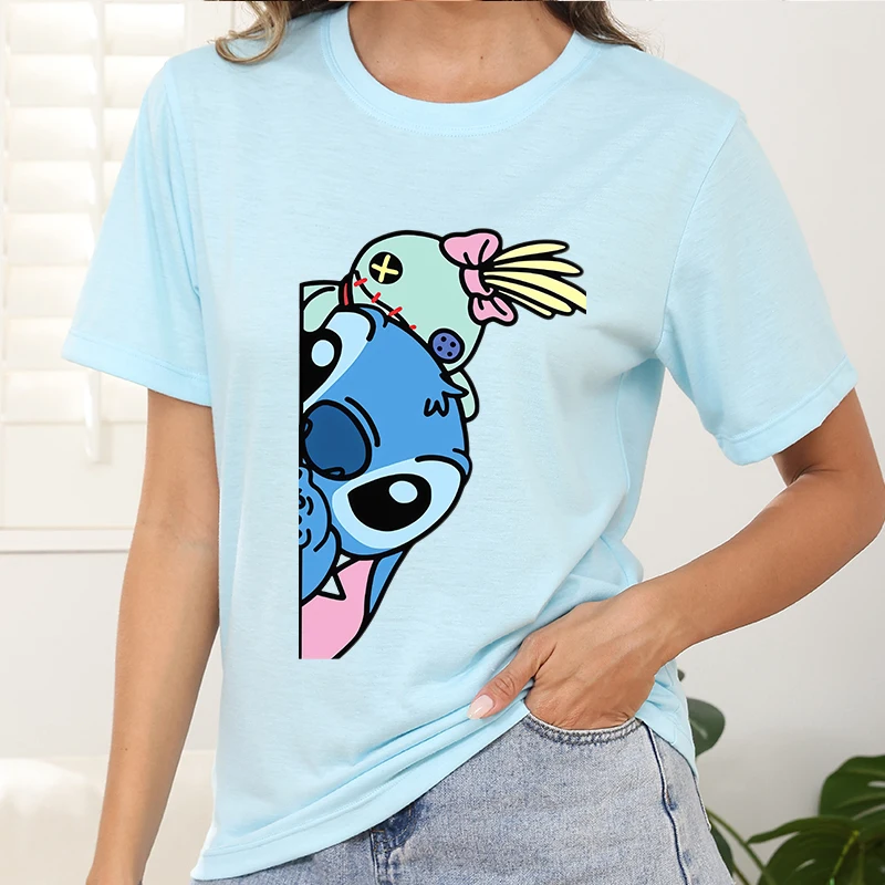 

2025 New Women Clothes Mickey Minnie Mouse Printed Women T Shirt Y2k Tops Cartoon Clothing Tees Disney Trends Custom Ladies