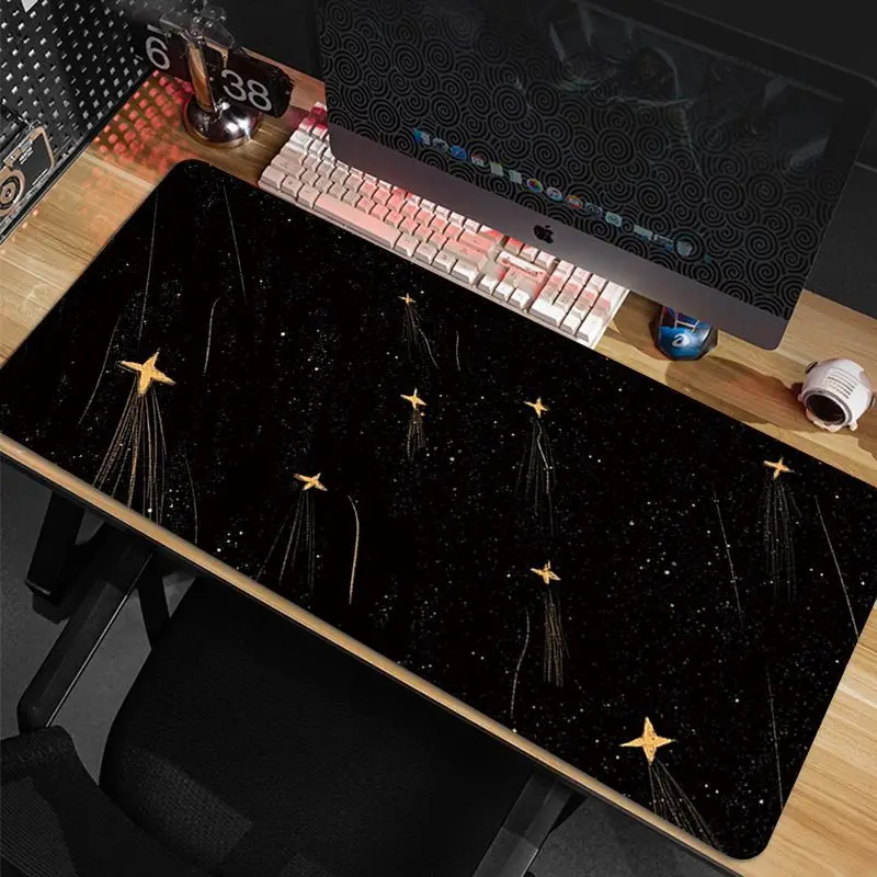 

Mouse pad oversized thickened black star premium sense e-sports desktop computer desk table pad keyboard pad boys and girls