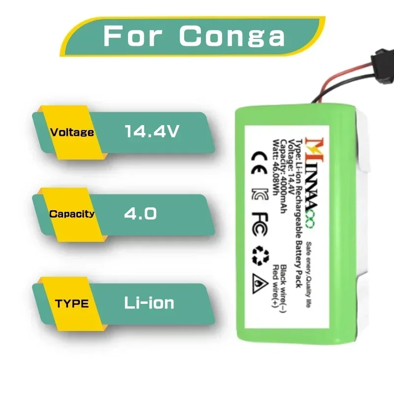 

NEW 14.4V 6800mAh Li-ion Battery for Conga Excellence 950 990 1090 1790 1990 Deebot N79S N79 DN622 Eufy Robovac 11S 12 X500