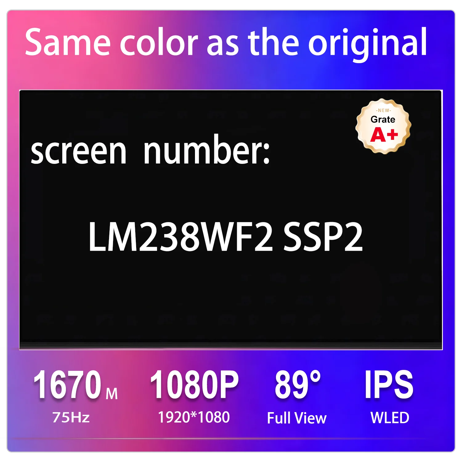 Original New A+ 23.8 inch LCD Screen Display LM238WF2 SSP2