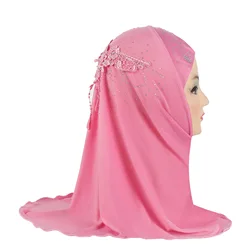 Bufanda Hijab musulmana para niñas de 2 a 6 años, gorros de flores islámicas, chales, pañuelo para la cabeza de Amira, turbante, pañuelo interior para niños, 12 Uds.