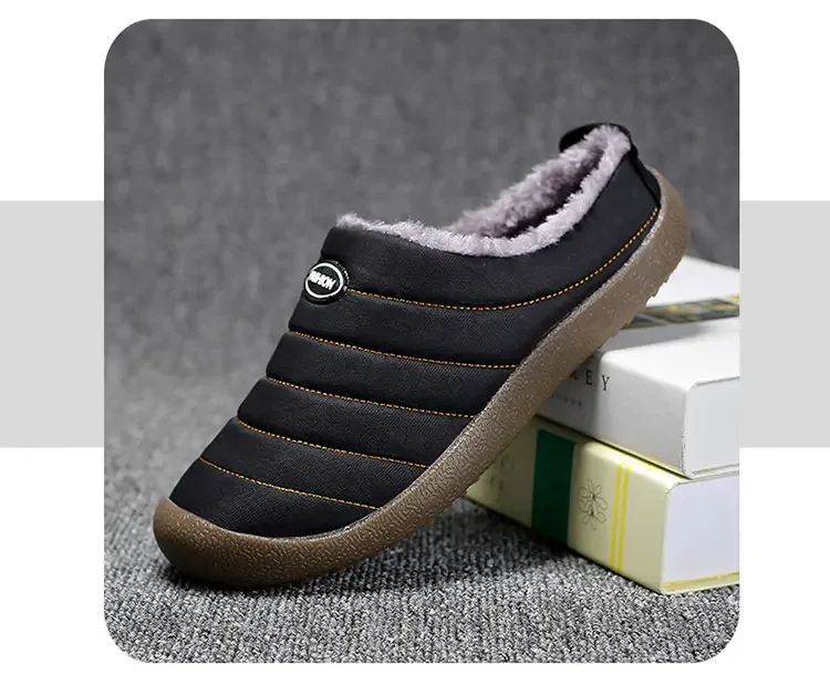 Men's Winter Warm Cotton Mop with Soft Sole and Thick Cotton Winter Boots, Indoor and Outdoor Couple's New 2025 Casual Shoes