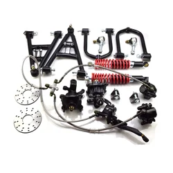 350mm Front Suspension Shock Swing Arm Upper/Lower Arm Steering Knuckle Spindle With Brake Pump Wheel Hubs Fit For DIY ATV Buggy