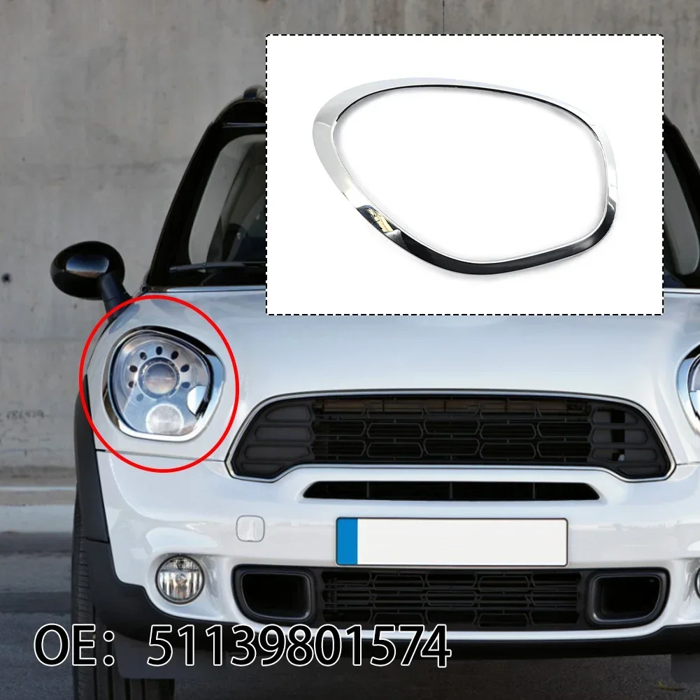 Large Light Trim Chrome Plated Headlight Trim Ring Head Lamp Frame For -Mini -Cooper R60 Countryman 51139801574 51139801573