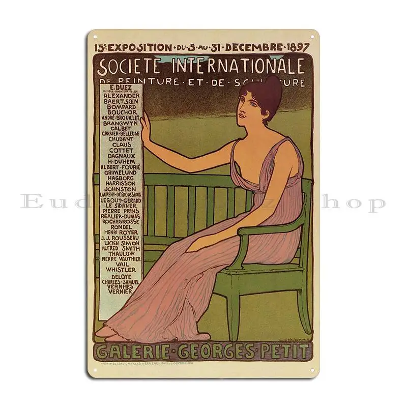 Vintage International Painting Expo Paris 1897 Metal Plaque Poster Painting Club Designs Customize Bar Cave Tin Sign Poster