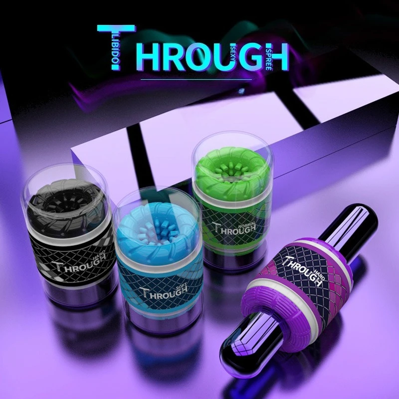 كوب طائرات ذكر برأسين من خلال منتجات جنسية للبالغين لمدرب القضيب المحمول من النوع #3