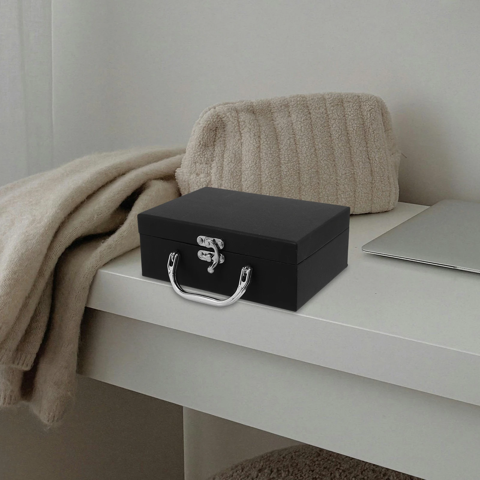 

Storage Box Desktop Boxes Paper Suitcase with Handle Organizer Drawer Accessories