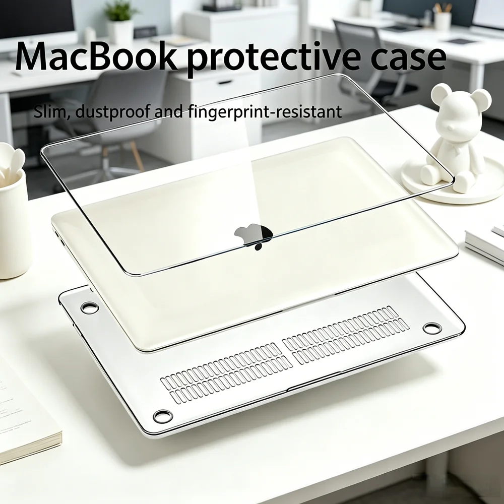 

MacBook Air Protective Case, MacBook Laptop Cover, Compatible with MacBook Air A1932 A2179 A2337, 13.3 Inch, Clear Transparent