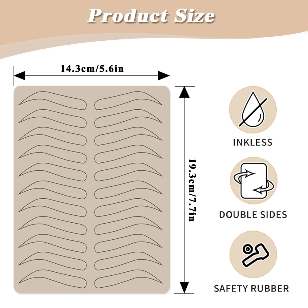 30/20/10/5/3/1pcs Eyebrow Tattoo Practice Skin Microblading Tattoo Fake Skin Permanent Makeup Body Arts Tattoo Accessories