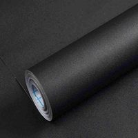 Waterpoof Matte Wallpaper Black Vinyl Self-Adhesive Stickers for Wall Furniture Livingroom Contact Paper Home Decor