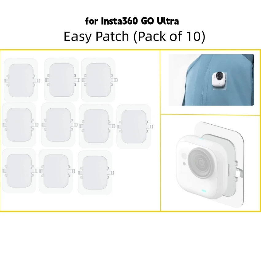 

For Insta360 GO Ultra Easy-Stick Adhesive Pads (10-Pack) Easy Patch Install As You Go Camera Accessories