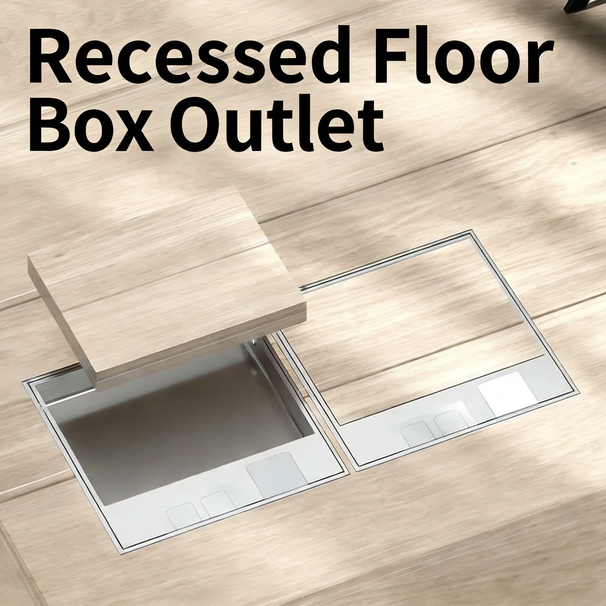 

Recessed Floor Box Outlet, Hidden Built-in Socket, EU FR US Standard 240V Power USB HDMI Data RJ45 XLR Socket, 130mm x 130mm