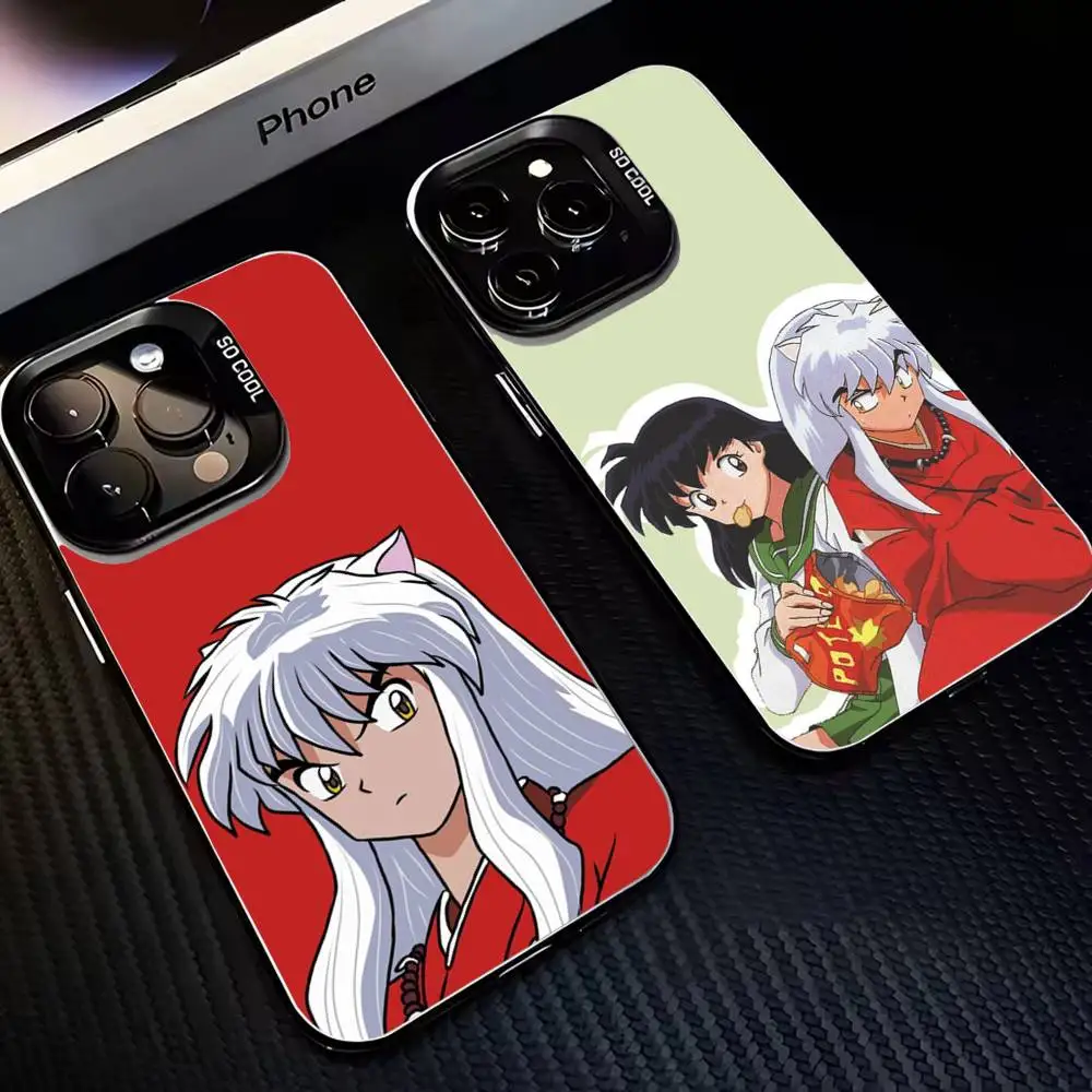 

Amine I-Inuyasha Phone Case For iPhone 16,15,14,13,12,11,Mini,Pro,MAX Black Matte Shockproof Cover