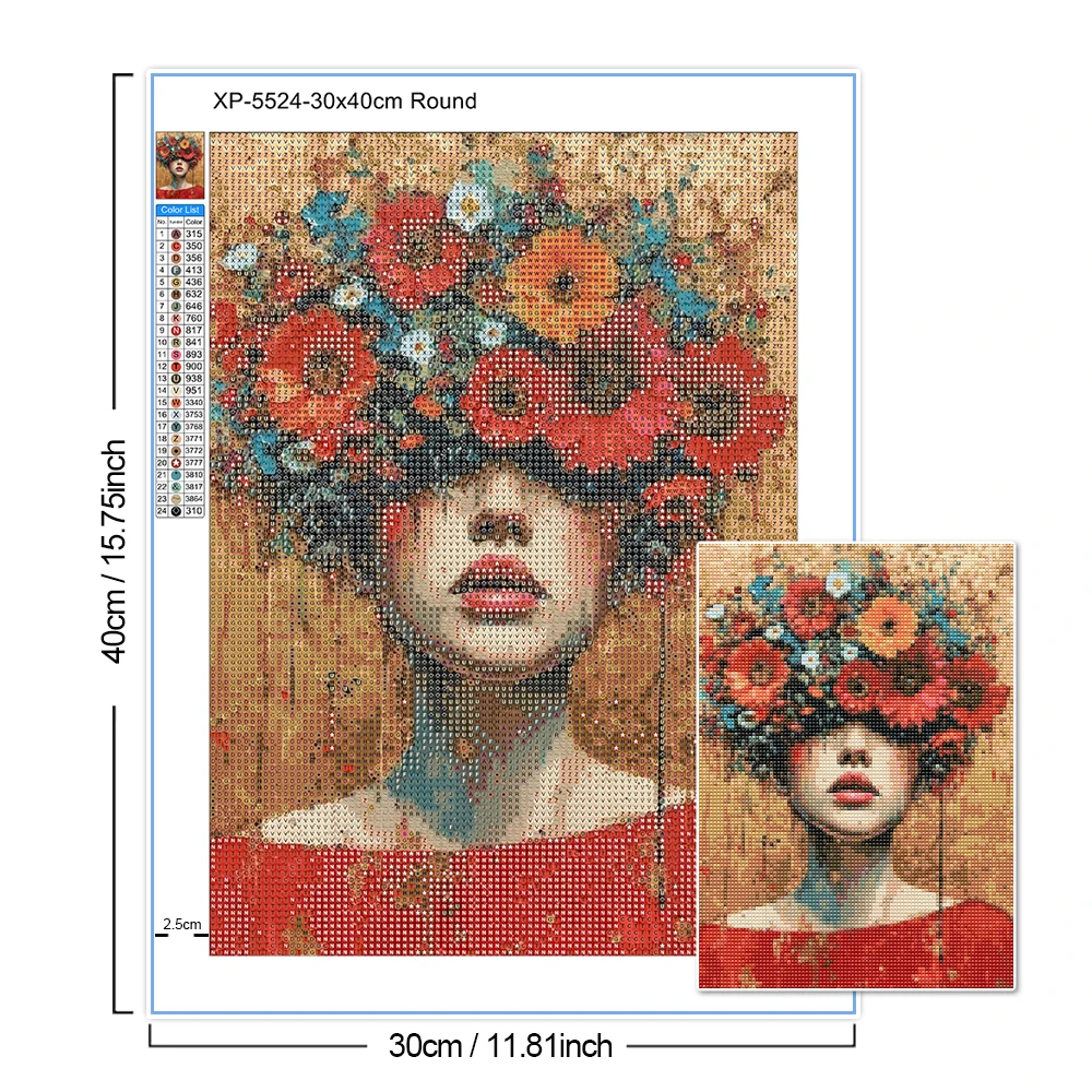 5D Diamond Painting Suitable for Adult Beginners Flowers Women Diamond Art Kit DIY Home Wall Decoration Crafts