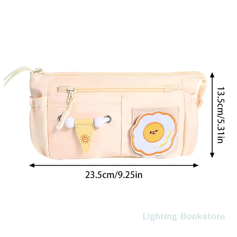 One-piece Magic Chef Girl Pencil Bag, A Large-capacity Pencil Storage Bag With Cute DIY Patches, Suitable For Students