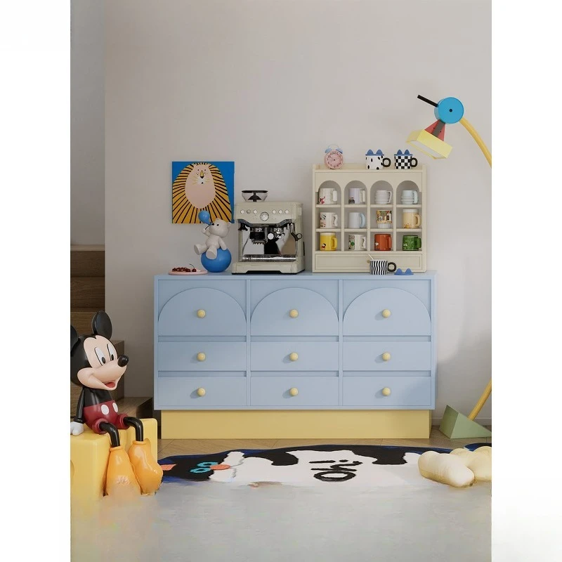 Dopamine color side cabinet, drawer storage cabinet, nine chest cabinets, living room Nordic locker