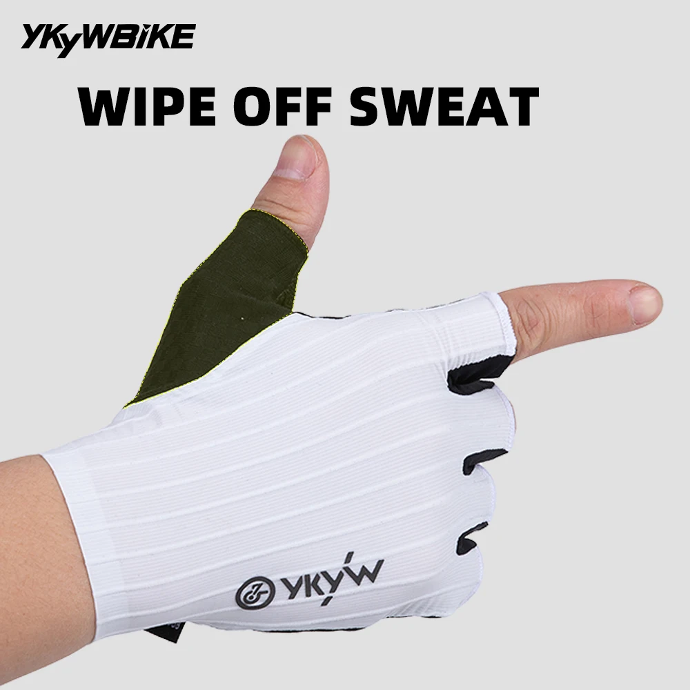 

YKYWBIKE XRD Hand Pad Cycling Gloves Half Finger Summer Poron Aerodynamic Striped 3D Honeycomb MTB Bicycle Road Bike Glove