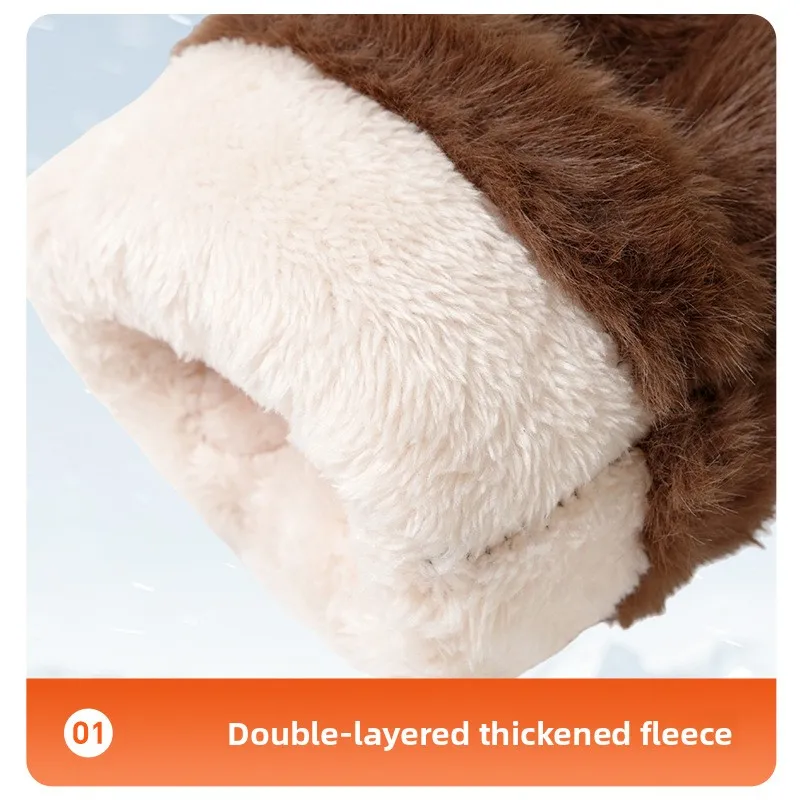 Premium Soft Warm Women Autumn Winter Velvet Thickened Windproof Coldproof Touch Screen Gloves for Outdoor Sports Tram Riding