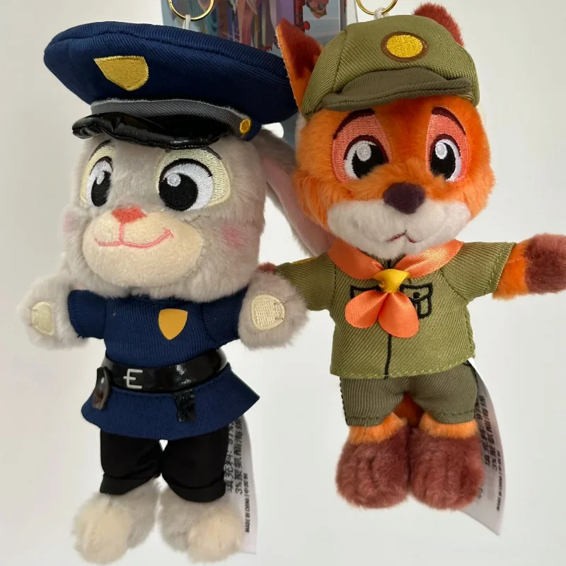 Oryginalny Disney Zootopia Judy Nick Pluszowy Brelok z Kreskówki Miękka Zabawka Futrzana Akcesorium Kolekcjonerski Prezent Świąteczny