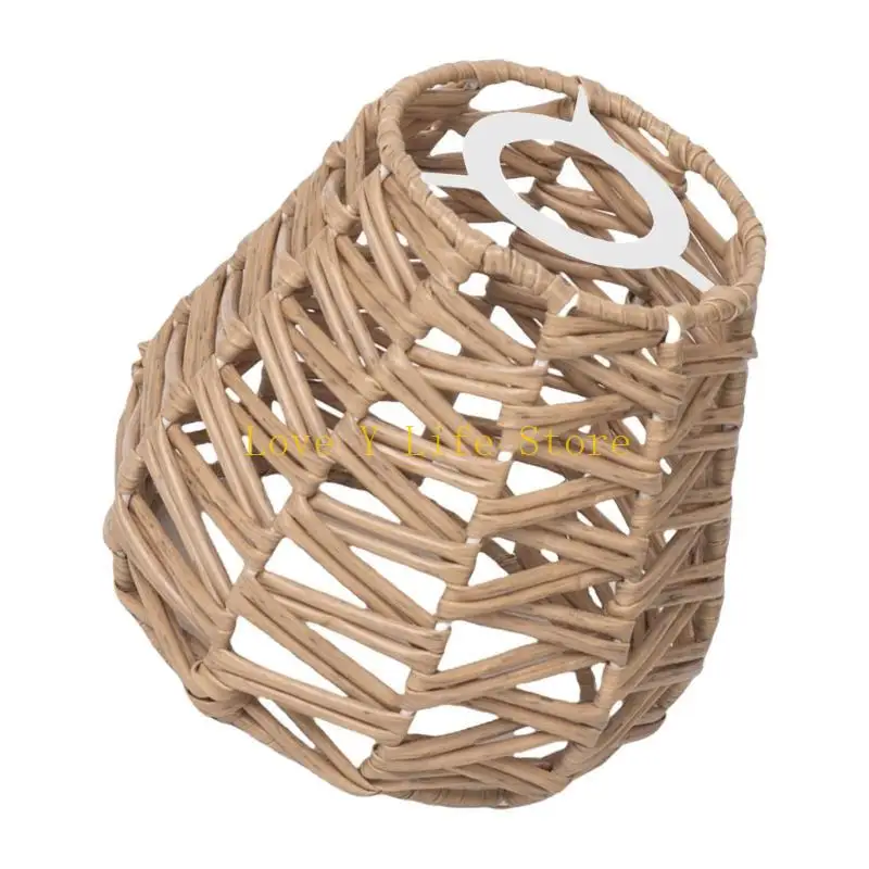 

L74C Fashion Rattan Lampshades Adding Elegances to Any Room Setting Rattan Texture