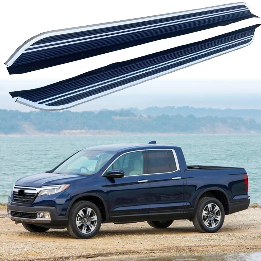 2PCS Side Step fits for Honda Ridgeline 2017 2018 2019 2020 2021 2022 2023 2024 Running Board Nerf Bars Stairs Aluminium Pedal