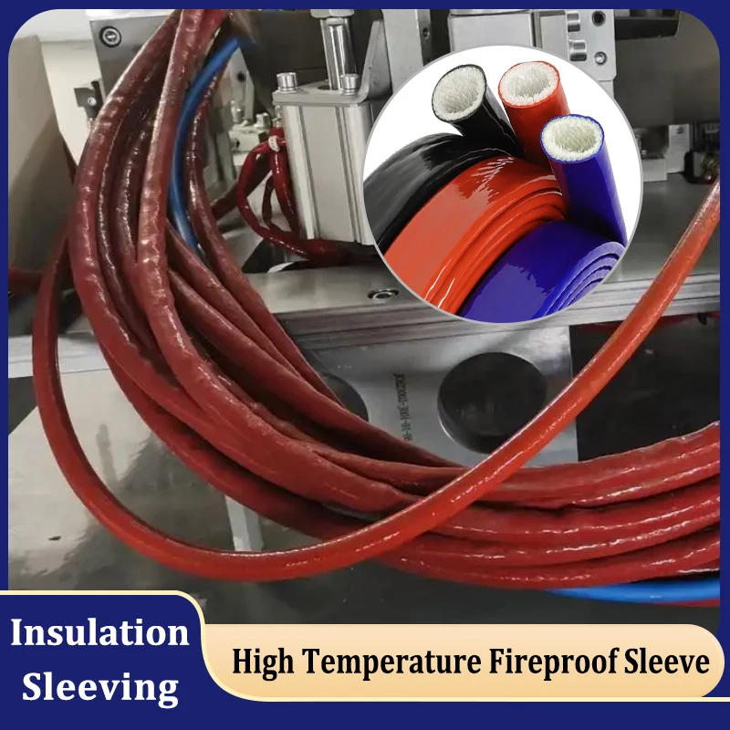 4mm ~ 50mm Fireproof Sleeve Silicone Fiberglass Braided Thicken insulated High Temperature Resistant Fire Retardant Casing Tube
