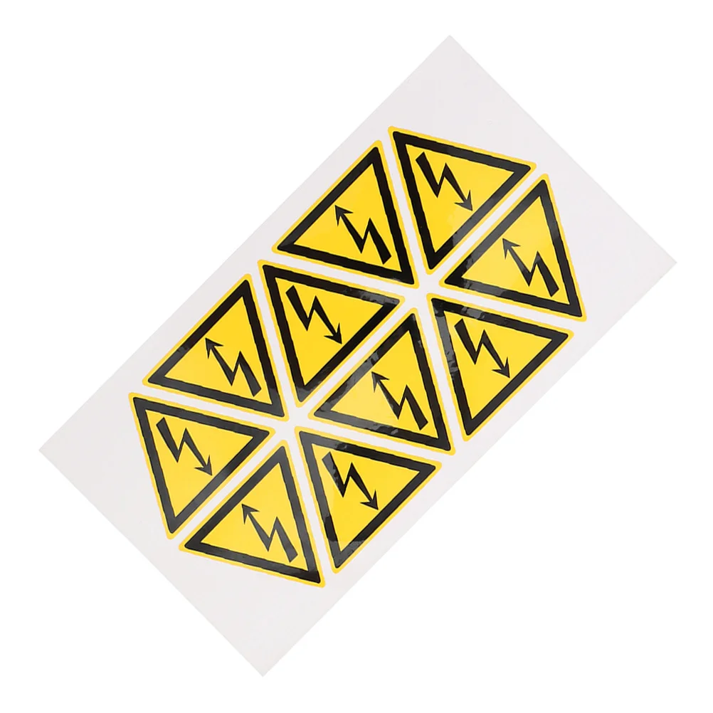 1 مجموعة ملصقات تحذيرية مشرقة ملصقات مخاطر الصدمات للمعدات الصناعية علامات السلامة Pp ملصق مضاد للمياه