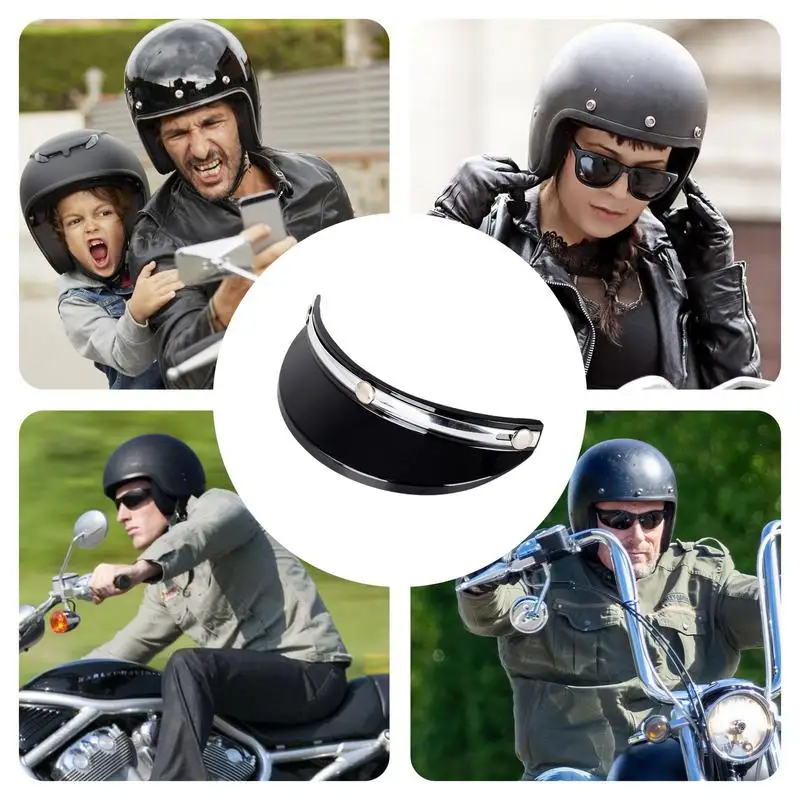 Helmets Sun Shade Protector Three-Clip Design Helmets Visor Retro Vintage Style Helmets Shield For Motocross Half Face Helmets