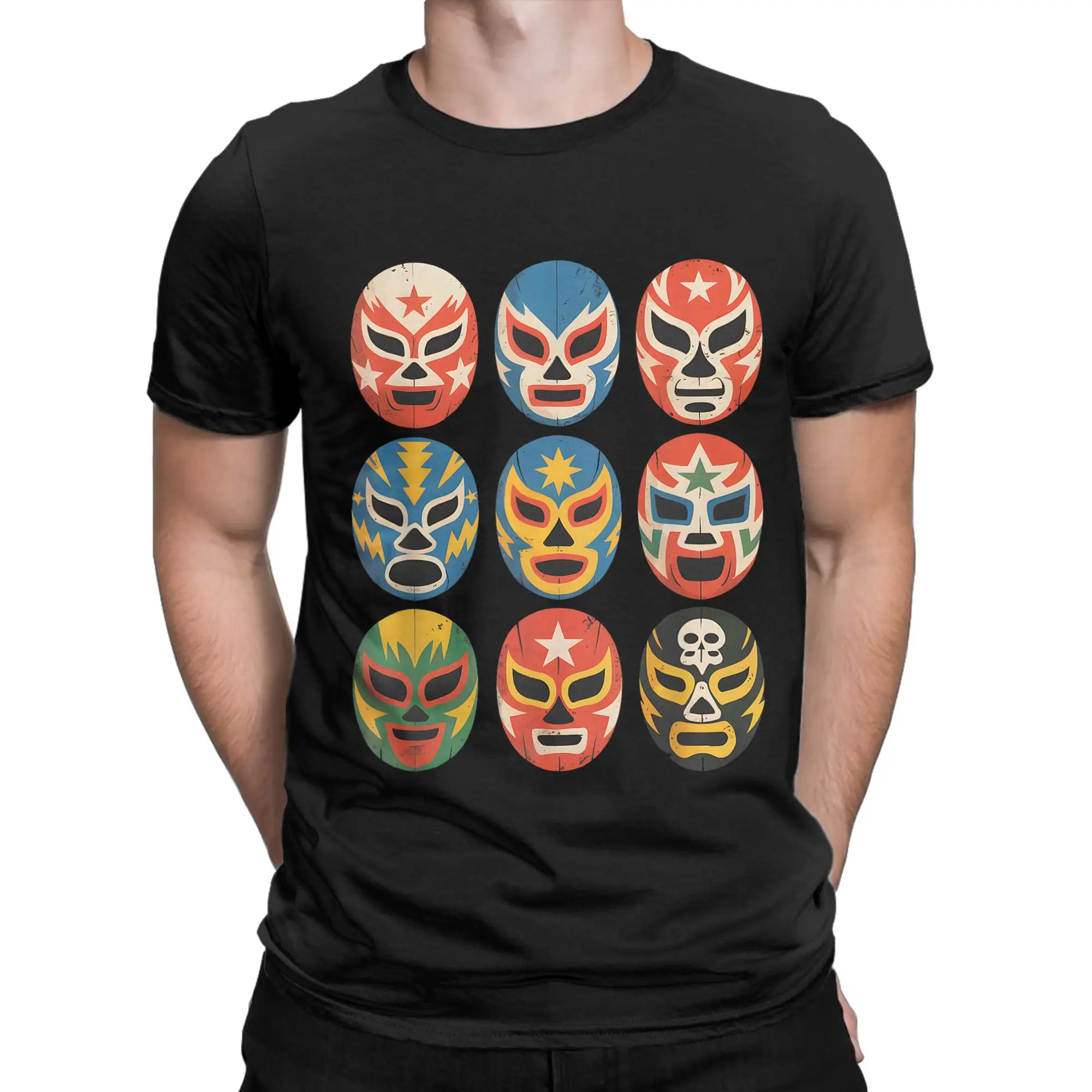 Lucha Libre Wrestling Masks Funny Mexican Wrestler Fan T-Shirt Summer  Streetwear Tee Shirt For Men Short Sleeve Print Clothes