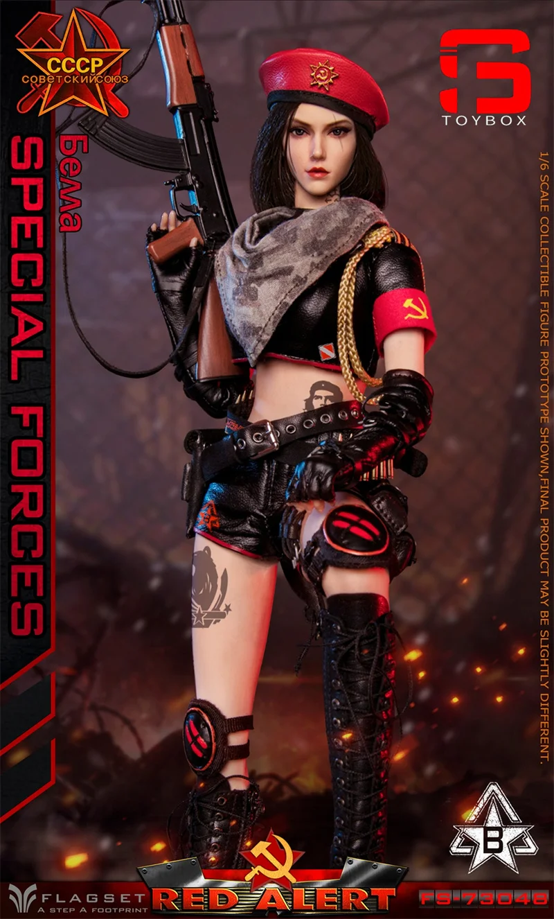In Voorraad FLAGSET FS-73048 1/6 Red Alert Sovjet Sniper Action Figure 12 "Vrouwelijke Soldaat Action Beeldje Volledige Set Collectible speelgoed