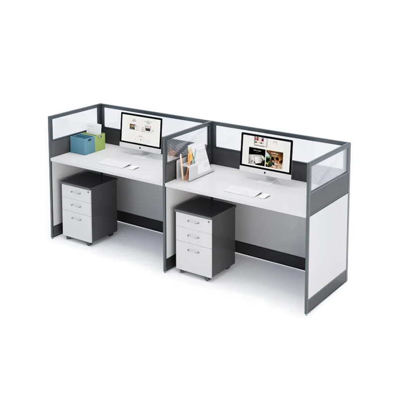 Modern Modular White Office Furniture Desk Work Station 2 4 6 8 Person Seater Office Workstation Desk Table for Staff