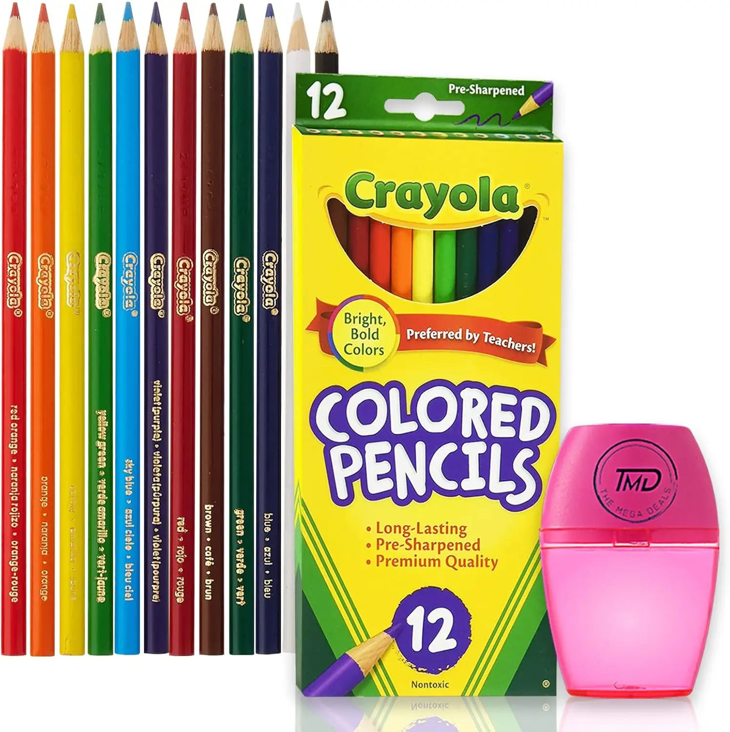 

12 Vibrant Colored Pencils for Adults, Smooth & Non-Toxic with Sharpener, Art Supplies Gift Pack