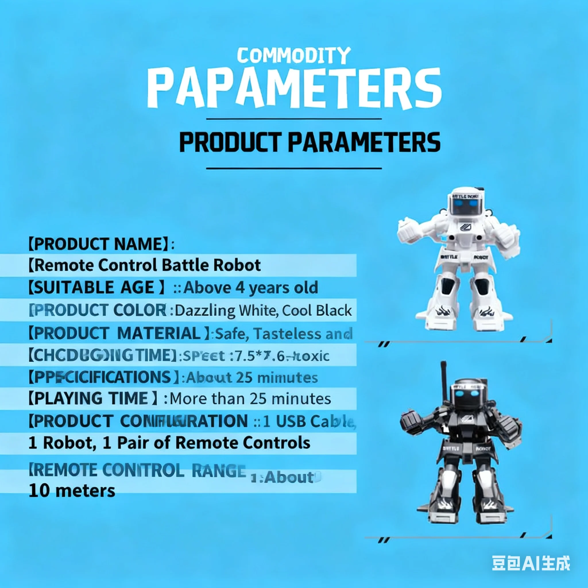 2025 Neuer RC Battle Boxing Robot, 2,4G ferngesteuerter Roboter, Lichtsoundeffekte, humanoider Kampfroboter, 2 Kontrollspielzeuge für Jungen