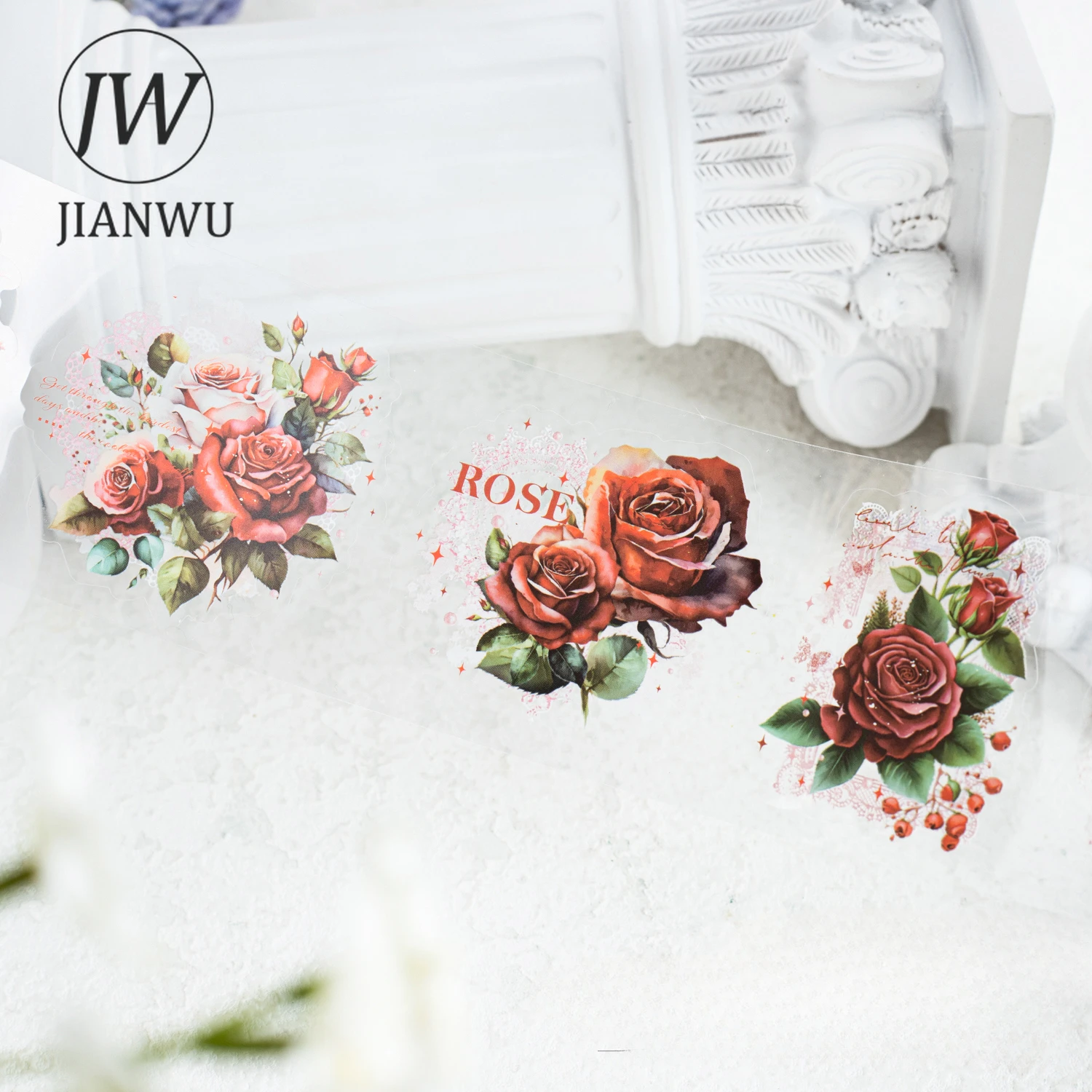 JIANWU 60mm*200cm Flower Dream Lace Series Vintage Plant Material Decor PET Tape Creative DIY Journal Collage Stationery