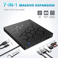 LJIAL 7 IN 1 USB3.0 Type-c External DVD RW Drive DVD CD Player Reader Burner Multi-Function Optical Drives for Laptop PC Desktop