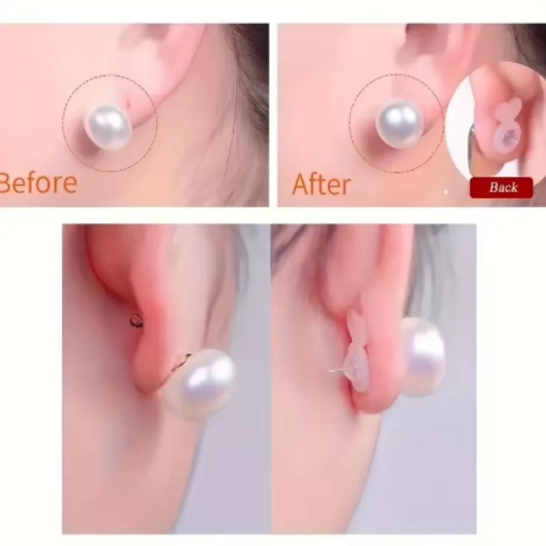 Earring Lift Patches; Silicone Earring Backings; Suitable for Heavy Large Earrings; Earlobe Protectors; Earring Fixing Ear Plugs