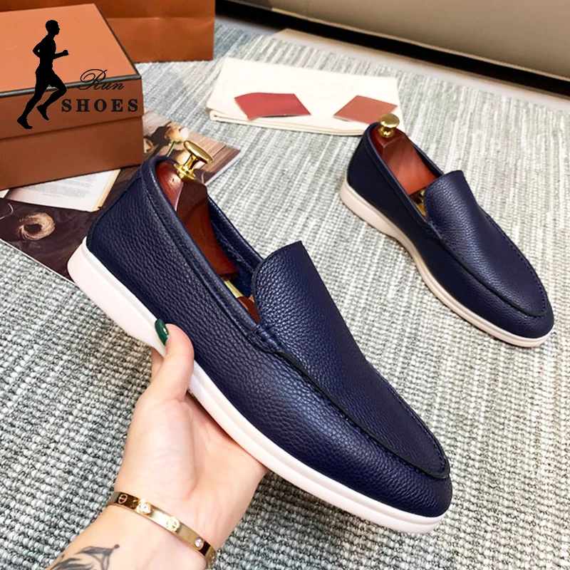 

Мужская повседневная офисная рабочая обувь без шнуровки, удобные мягкие кожаные осенние лоферы на плоской подошве, мужская обувь в британском стиле для вождения, размер 38-48