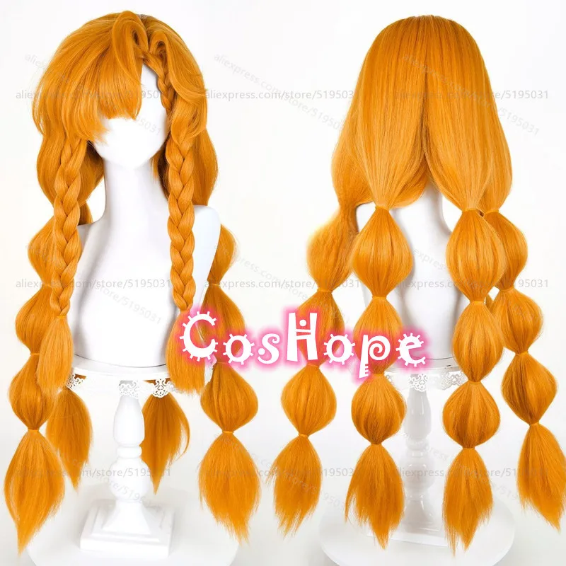 

WUWA Sigrika Cosplay Wig 88cm Long Orange Wig Anime Heat Resistant Synthetic Wigs for Halloween Carnival Party Costume