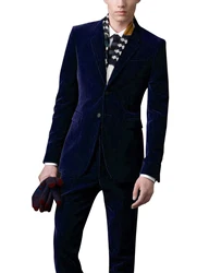 Men's Suit Velvet Two Pieces Set Jacket and Pants Party