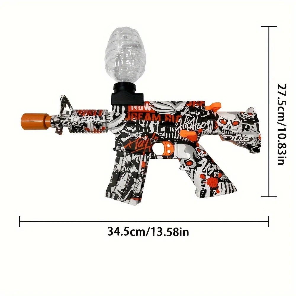 Manual and automatic two-in-one shooting game cool fire-breathing gel ball toy gun, stable electric burst device, strong output