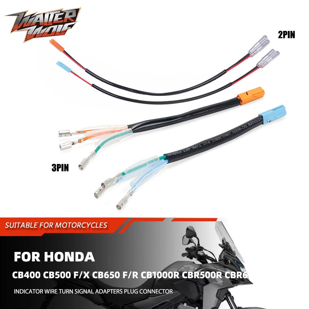 

For Honda CB400 CB500 F/X CB650 F/R CB1000R CBR 500R 600RR 650 F/R CBR1000 NC700S NC750S CRF250L Rally Turn Signal Wire Adapter