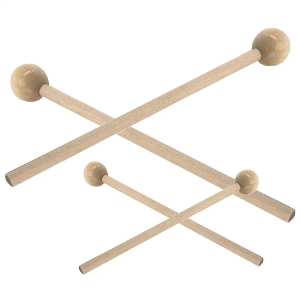 

2 Pairs 10.7CM 15.5CM Drum Sticks Wooden Round Head Percussion Instrument Beginner Steel Tongue Drum Accessories